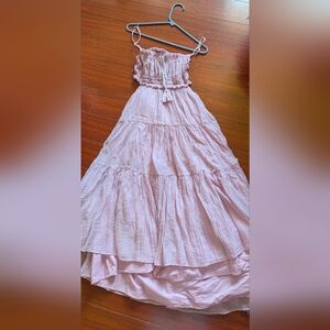 Lilac Boho Summer Dress Open-back